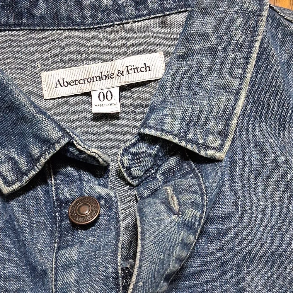 ABERCROMBIE & FITCH ROMPER Jean 00 Women BLUE Denim Preowned Used Long Sleeves - Picture 6 of 8